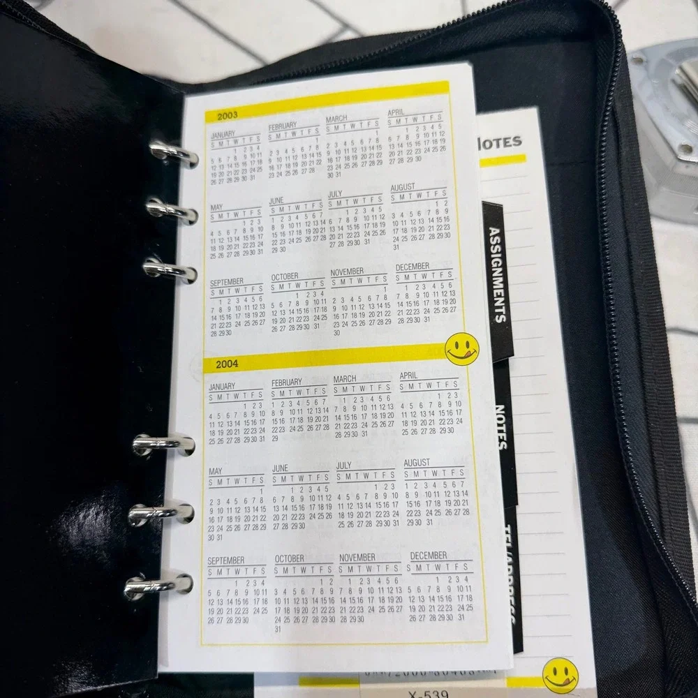 Joe Boxer VTG 2003 Planner Organizer Undated Striped Y2K Smiley Face 6-Ring